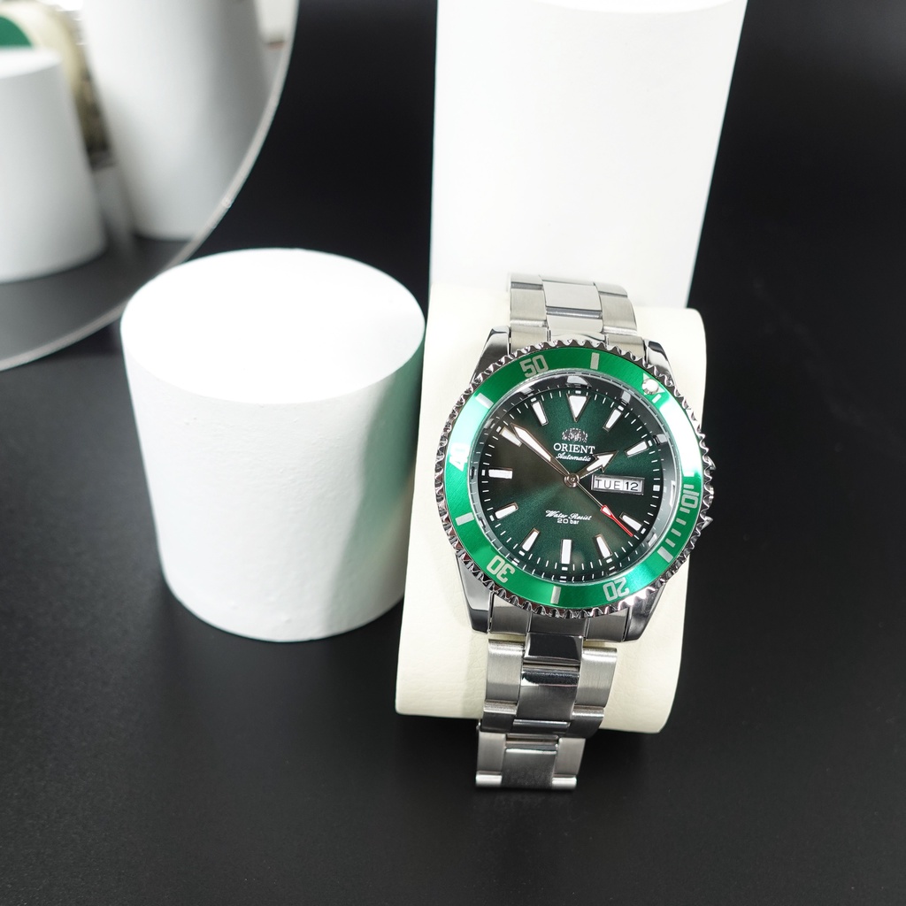 Đồng Hồ Nam 0rient Viền Xoay Dây Đúc
