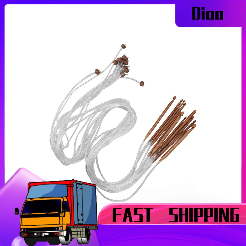 Bộ 12 kim đan len bằng tre dài 1.2m chất lượng