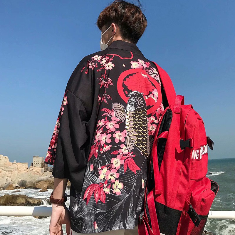 Áo khoác lửng kiểu áo kimono dành cho nam | BigBuy360 - bigbuy360.vn