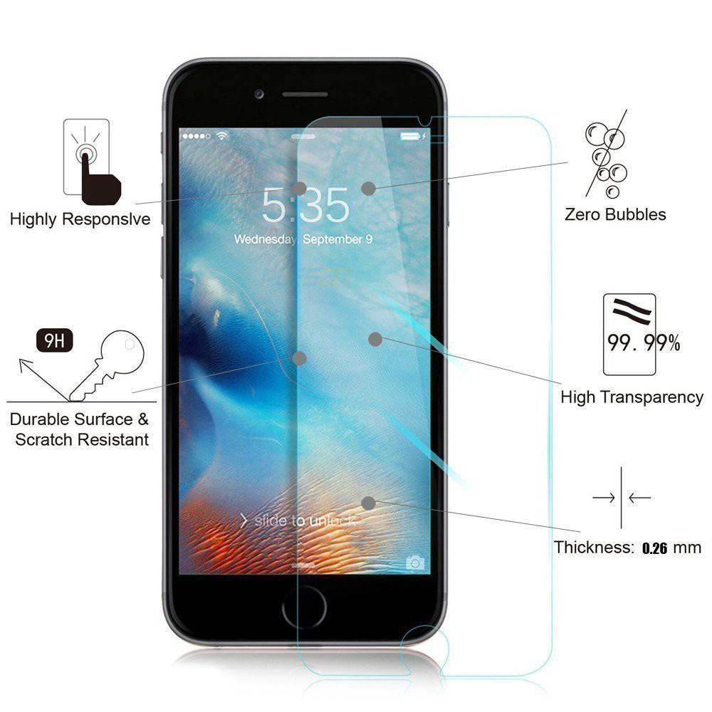 Set 3 kính cường lực bảo vệ toàn màn hình điện thoại 9H HD thích hợp cho iPhone 6S/ 7/ 8 Plus/ XR/ XS Max/ 7