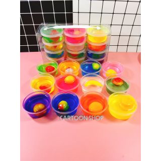 Hộp 12 hũ slime có charm trái cây bên trong