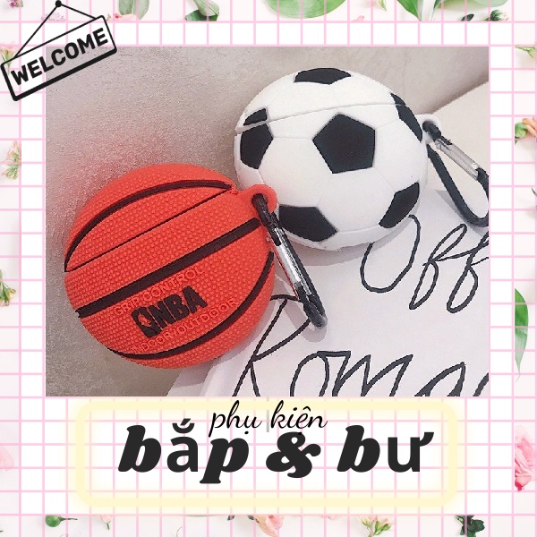 Vỏ bảo vệ bao đựng tai nghe Airpod 1/Airpod 2-Mã bóng cam/trắng