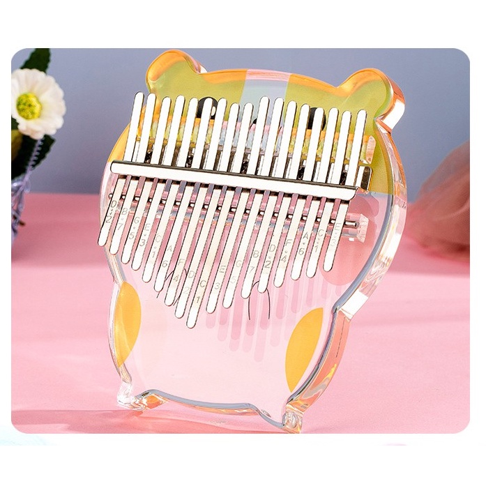 [ Tặng 6 loại phụ kiện] Đàn kalimba trong suốt pha lê 17 phím 21 phím Tonic hamster siêu iu quà tặng sinh nhật