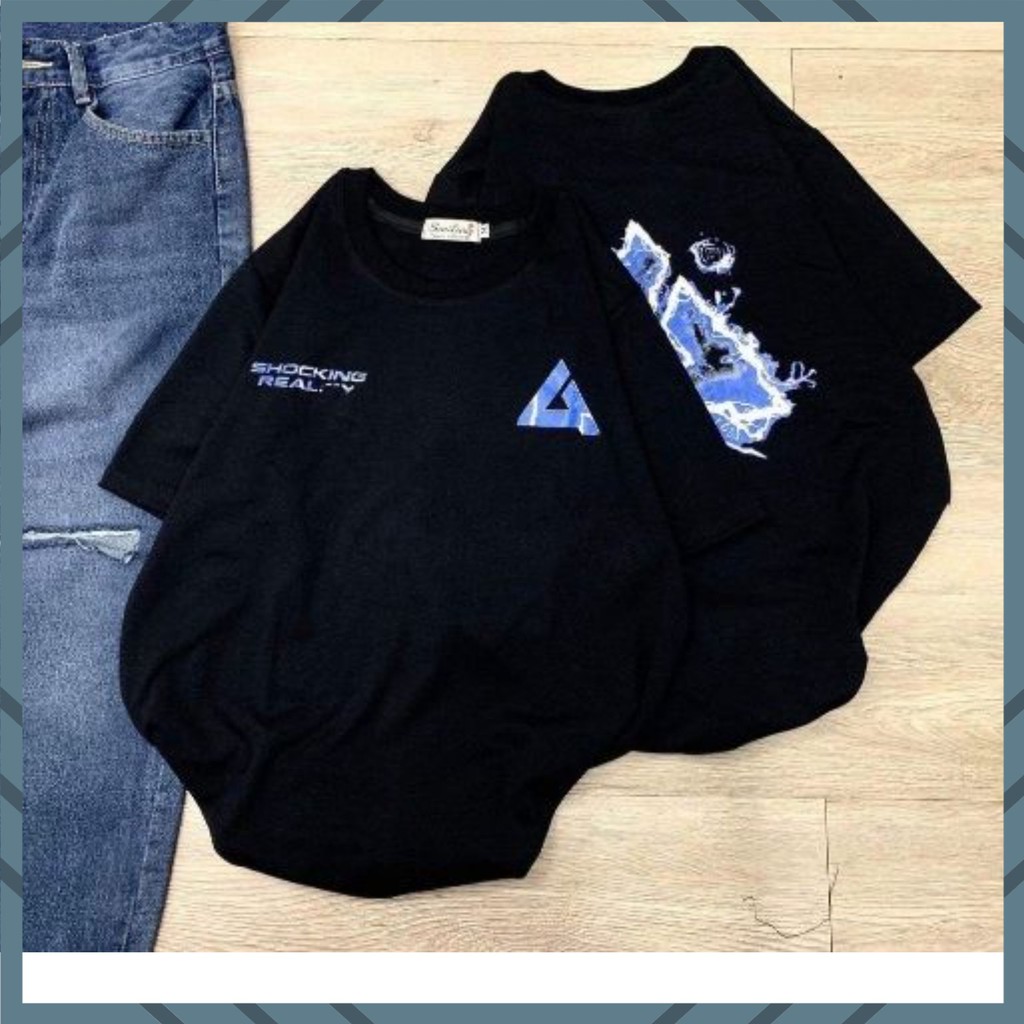 ÁO THUN TSHIRT NAM NỮ FREESIZE 1 CỠ FORM DÁNG RỘNG DƯỚI 65KG MẶC VỪA (UNISEX TAM GIÁC SÉT) | BigBuy360 - bigbuy360.vn