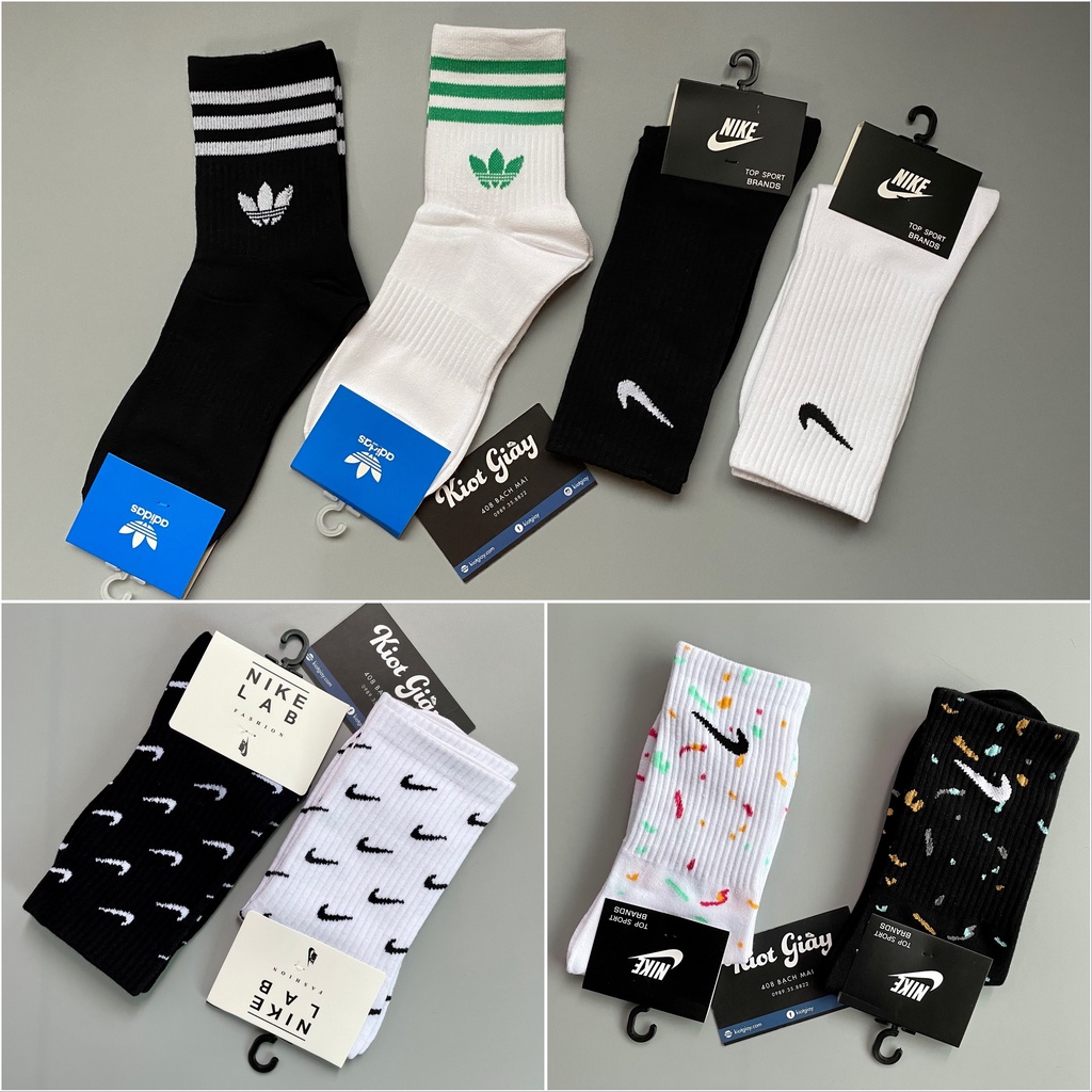 Tất nike, adidas cao cổ - Tất vớ cổ cao thể thao streetwear nam nữ