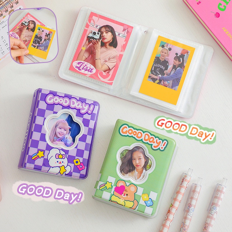 Cuốn Album Ảnh 3 Inch Mini Họa Tiết Hoa Xinh Xắn Giá Đỡ