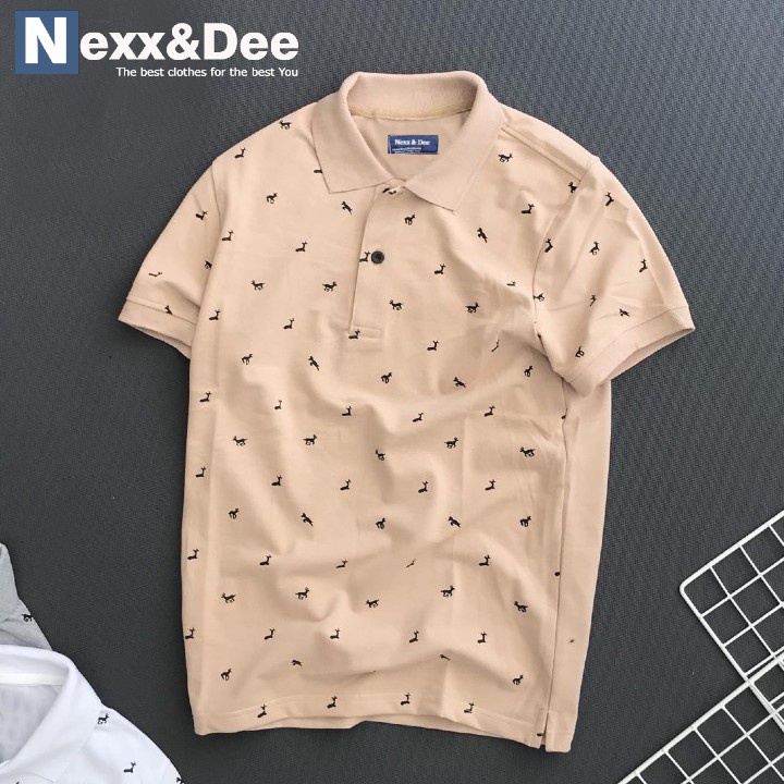 Áo thun polo nam có cổ bẻ hoạ tiết Nexx&Dee chấm bi cá sấu trung niên cao cấp NS025