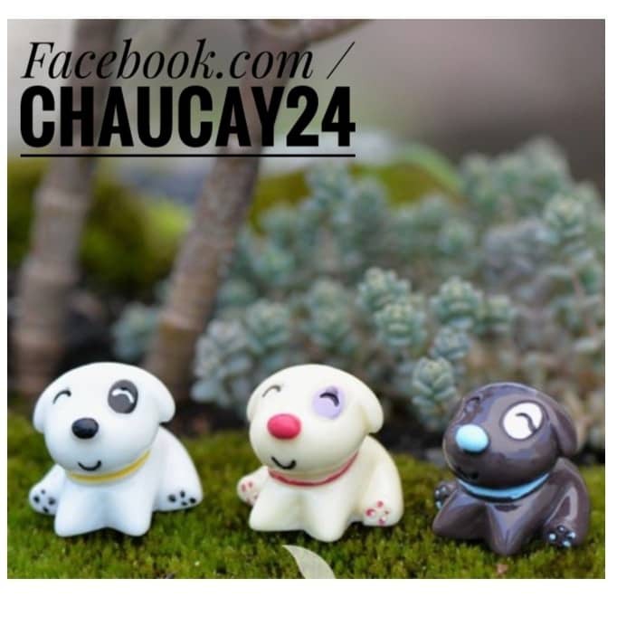 Tiểu cảnh - Cún con 2 size lớn, nhỏ trang trí terrarium, sen đá, chậu cây mini, cây để bàn