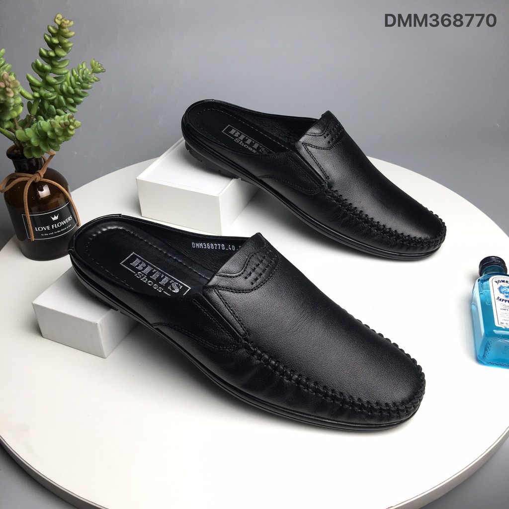 Sục nam BlTIS ❤️FREESHIP❤️ Giày sapo công sở da bò trơn khâu viền đế cao su DMM368770 | BigBuy360 - bigbuy360.vn