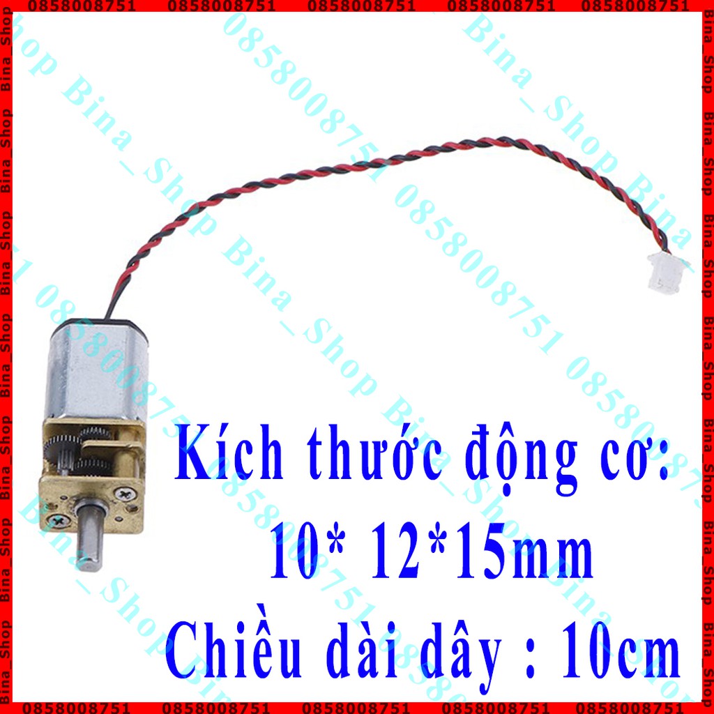 Động cơ giảm tốc DC 3V-6V Mô tơ giảm tốc mini N20