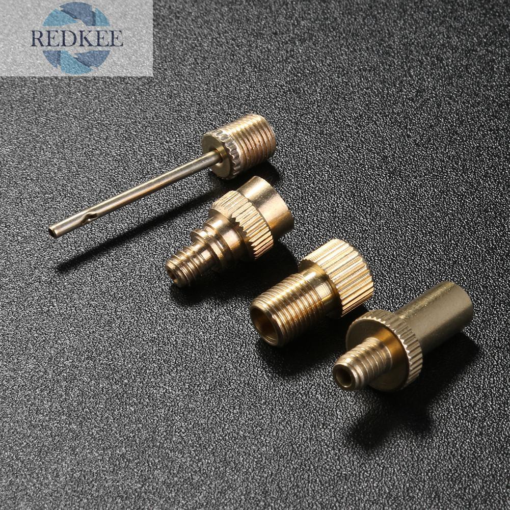 Set 4 đầu chuyển đổi khí nén van Schrader Presta cho bơm xe đạp quả bóng rổ
