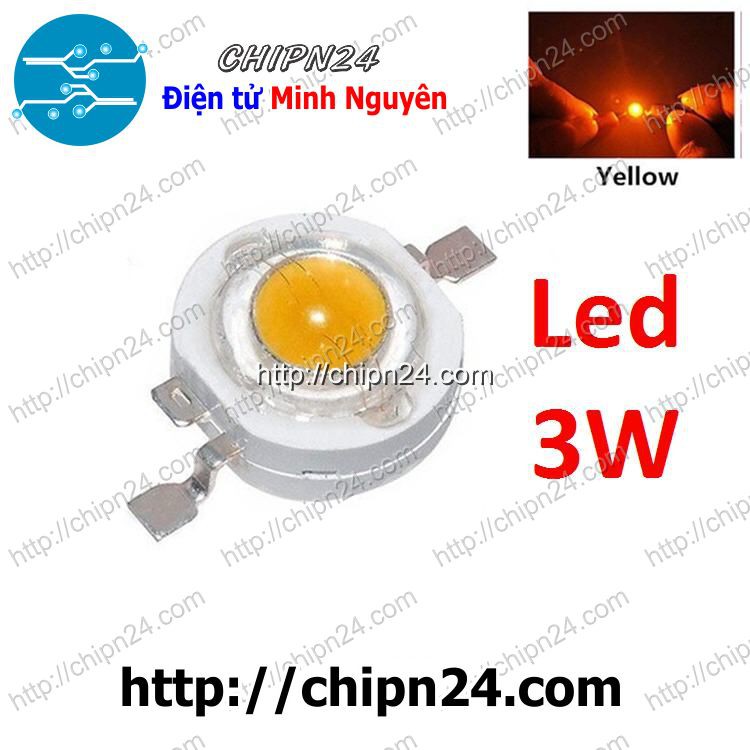 [2 CON] (KG1) Led 3W Màu Vàng Luxeon