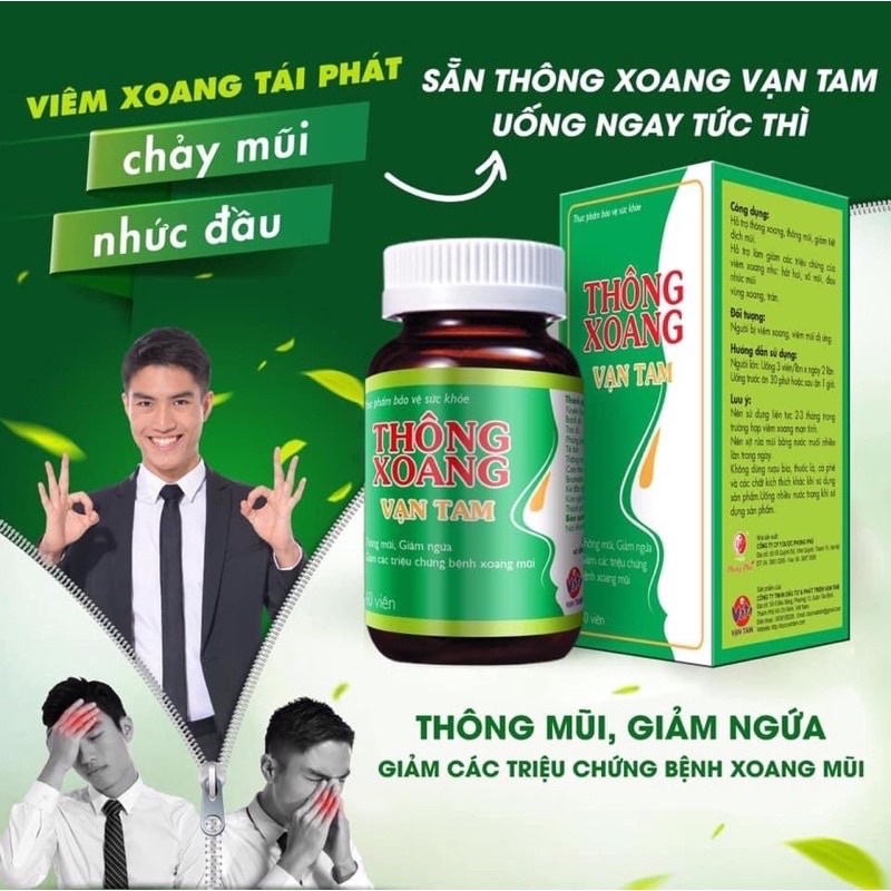 Thông xoang Vạn Tam - Hỗ trợ giảm các triệu chứng của viêm xoang mũi