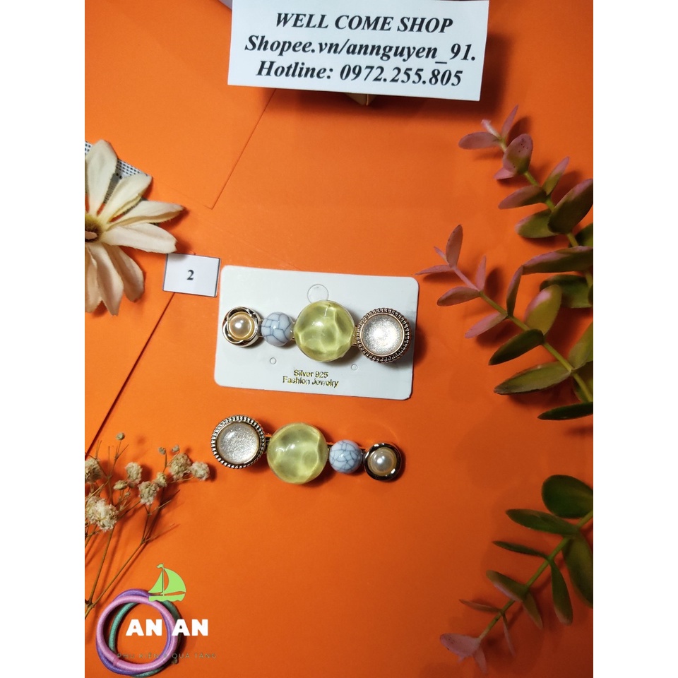 [SẴN KHO] Kẹp tóc phong cách Hàn Quốc, chất liệu hợp kim đính đá sang trọng nên có trong sét phụ kện tóc nữ TO11-SET7