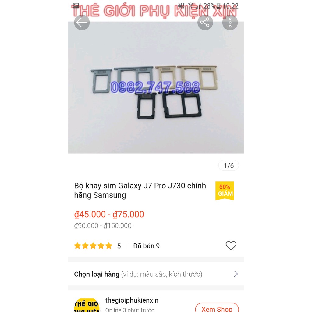 Bộ khay sim Galaxy J5 J7 Pro chính hãng Samsung J530 J730