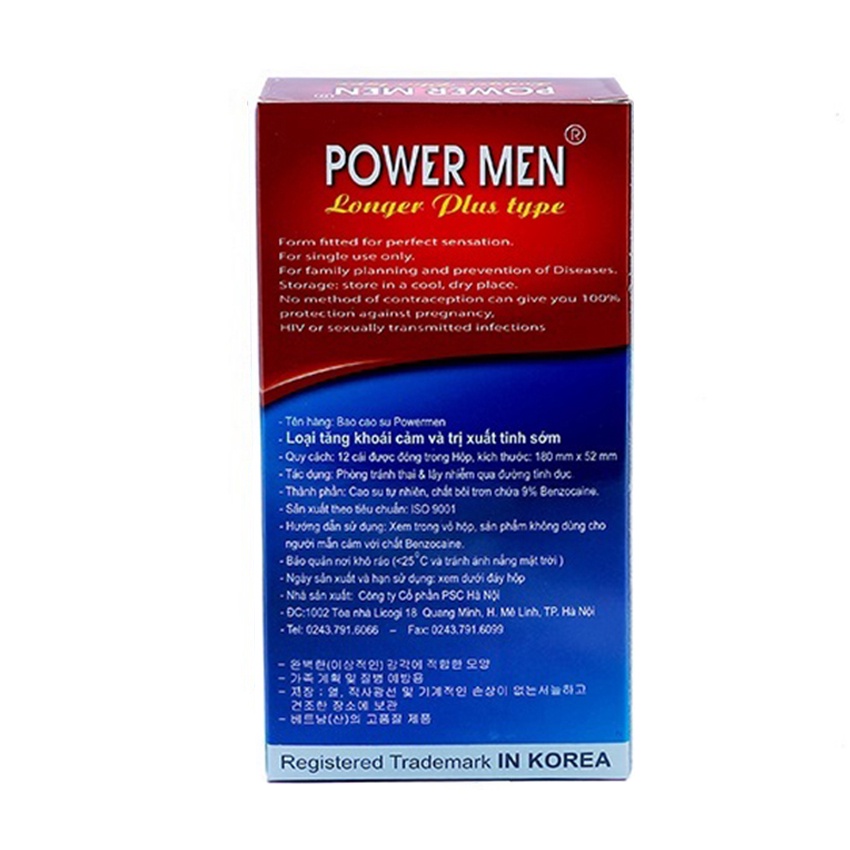 Combo 2 hộp bao cao su gân gai, kéo dài quan hệ Power Men Longer Plus và Power Men Ngọc Trai 24 chiếc