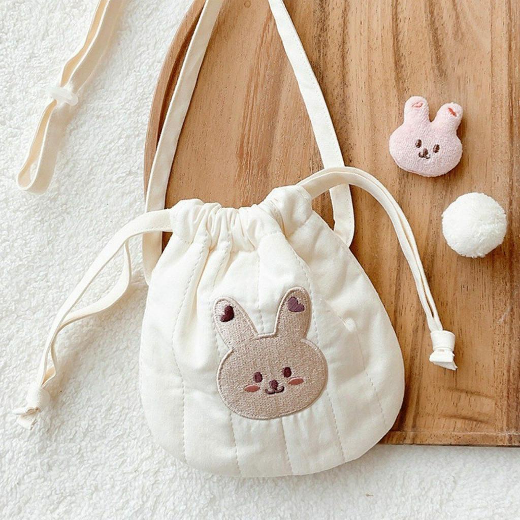 Túi đựng tỏi, túi đeo chéo cho bé có quai đeo, hoạt tiết Hàn Quốc dễ thương