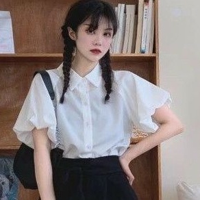 Áo sơ mi ngắn tay phồng dễ thương