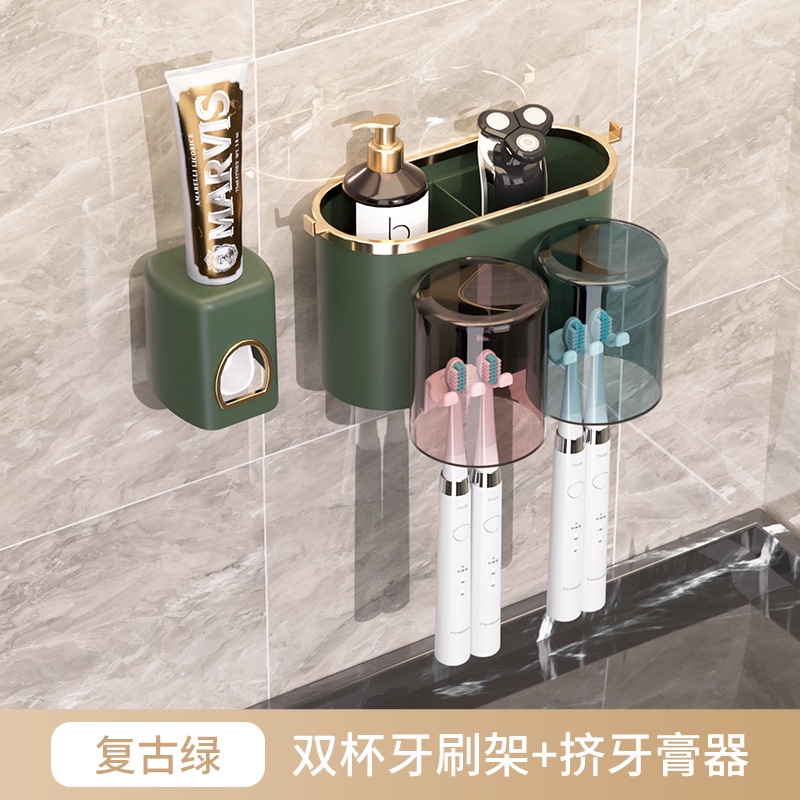 Kệ Để Cốc Bàn Chải Đánh Răng Lắp Đặt Dính Tường