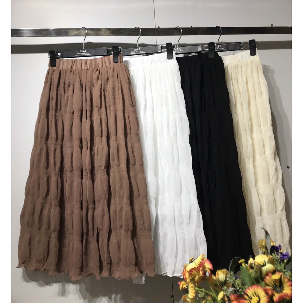 Chân váy dài chất nhăn Quảng châu hàng đẹp