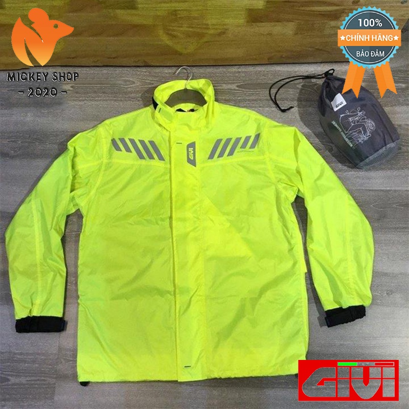 [ CHÍNH HÃNG ] ÁO MƯA BỘ GIVI CRS02 RAIN SUIT MÀU VÀNG NEON -  Nhẹ, chống thấm tốt