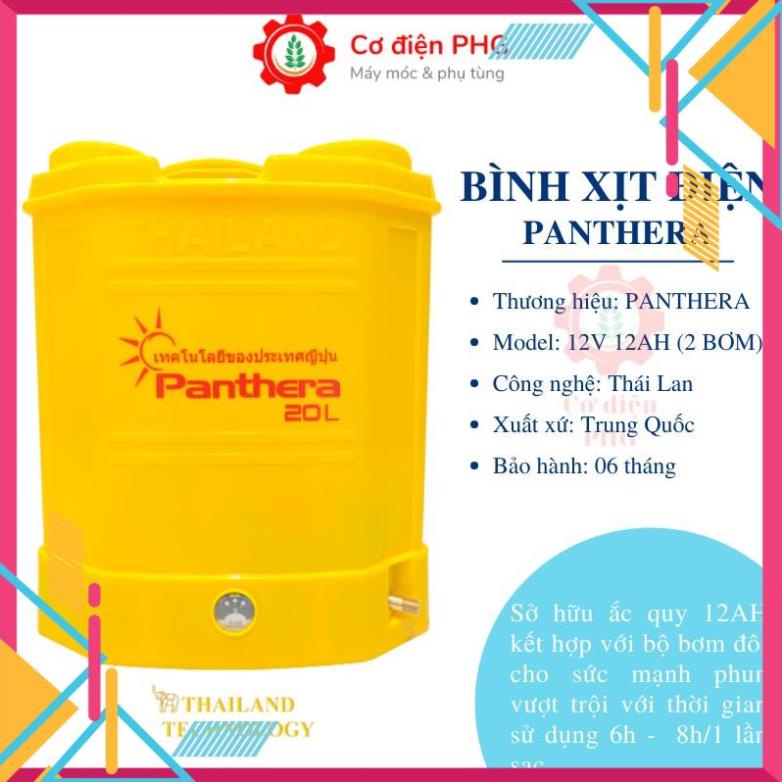 Bình phun thuốc diệt khuẩn Panthera 20L 12V 12AH | 2 bơm | Công nghệ Thái Lan | Bình khử khuẩn | Bình xịt điện
