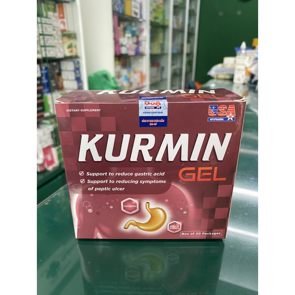 Kurmin Gel -Hỗ trợ  giảm acid dịch vị, bảo vệ niêm mạc dạ dày, giảm các triệu chứng viêm loét dạ dày tá tràng