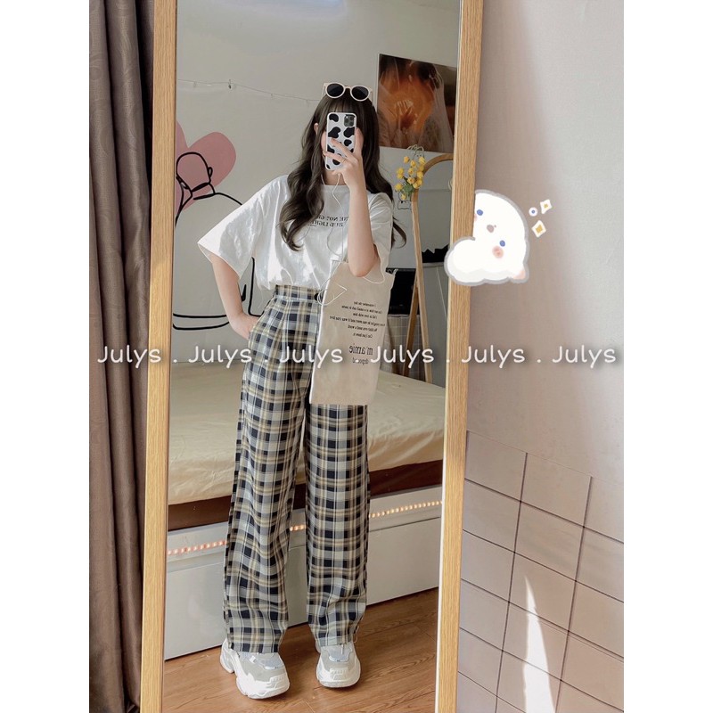Quần suông kẻ caro mã 9601 (ảnh thật shop chụp kèm video cận chất) | BigBuy360 - bigbuy360.vn
