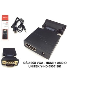 Bộ chuyển đổi VGA sang HDMI +Audio Unitek Y-HD05001BK