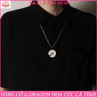 Vòng cổ , dây chuyền hoa cúc G.Dragon dây xích kim loại UNISEX cá tính cho Nam và Nữ , vòng đôi , vòng nhóm VC-37 mỏng