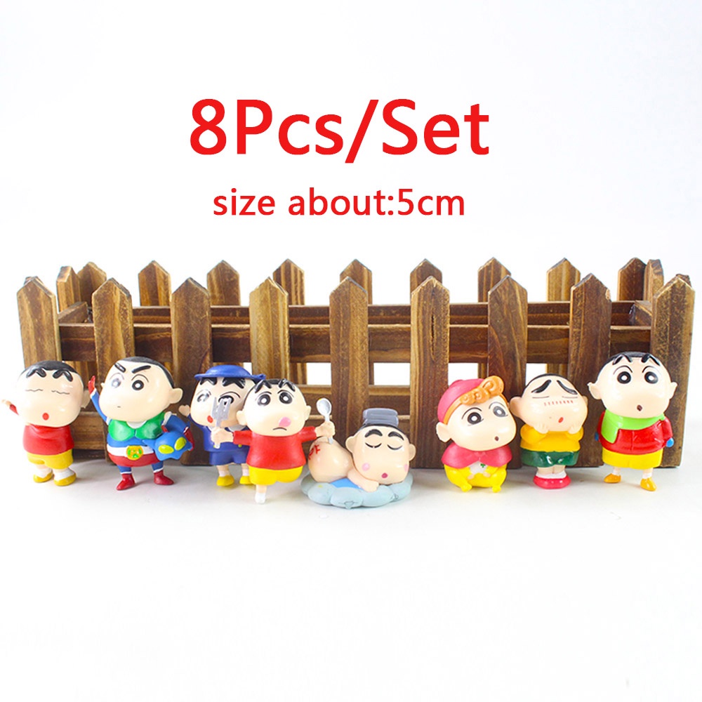 Set 8 Mô Hình Nhân Vật Phim Hoạt Hình shin-chan Bằng pvc