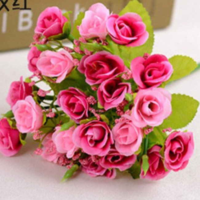 Hoa giả- hoa hồng baby nở nhiều màu đọc ( giá bán 1 nhánh)
