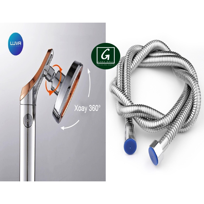 Vòi hoa sen Luva VS6 kèm dây sen inox 304, dài 1.5m, BH 1 năm, đổi lỗi 30 ngày