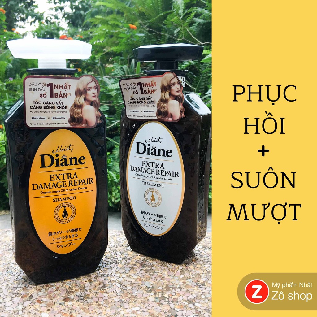 Set Gội Xả Diane Phục Hồi Hư Tổn - Moist Diane Extra Damage Repair (450ml)