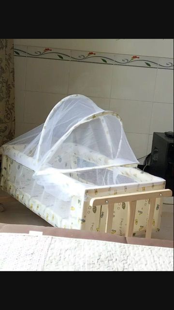 Nôi / Cũi  gỗ Nhật Bản cho bé 0-3 tuổi+tặng màn