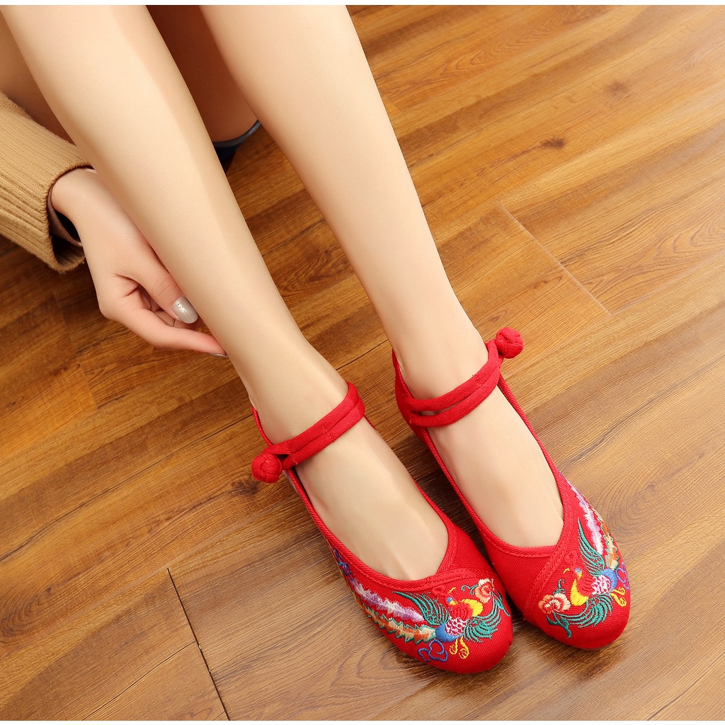 Giày Cao Gót Đế Dày Thêu Họa Tiết Chim Phượng Hoàng Thanh Lịch Cho Nữ | BigBuy360 - bigbuy360.vn