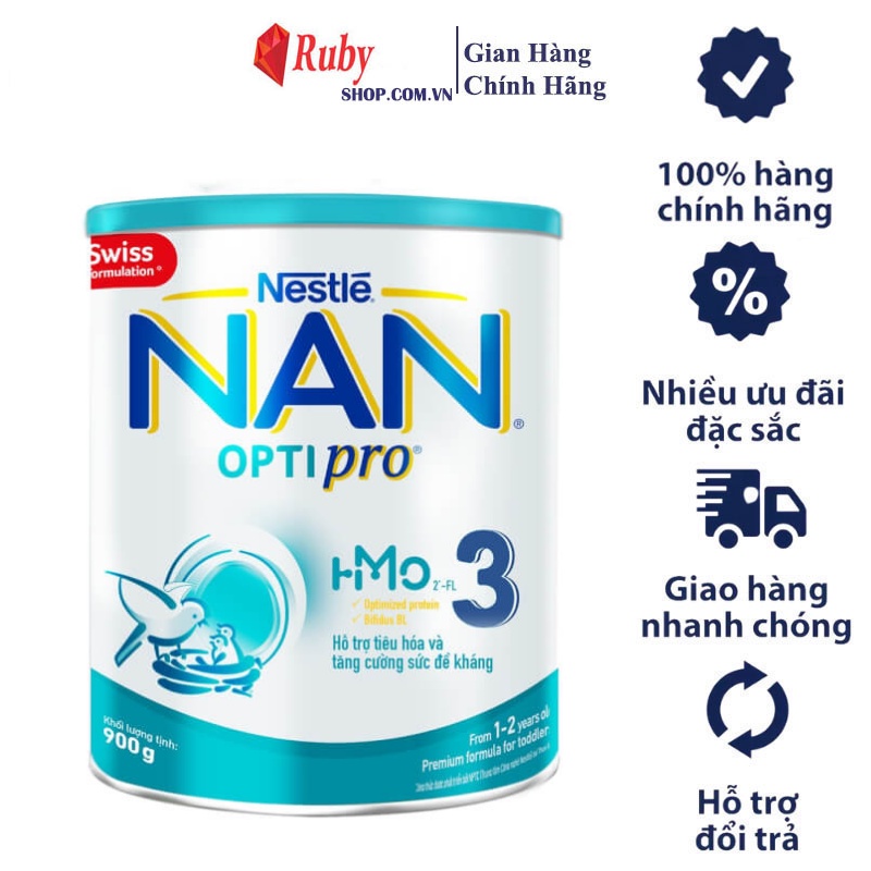 Sữa Bột Nestle NAN OPTIPRO 3 HM-O Hộp 1.7kg Và 900g