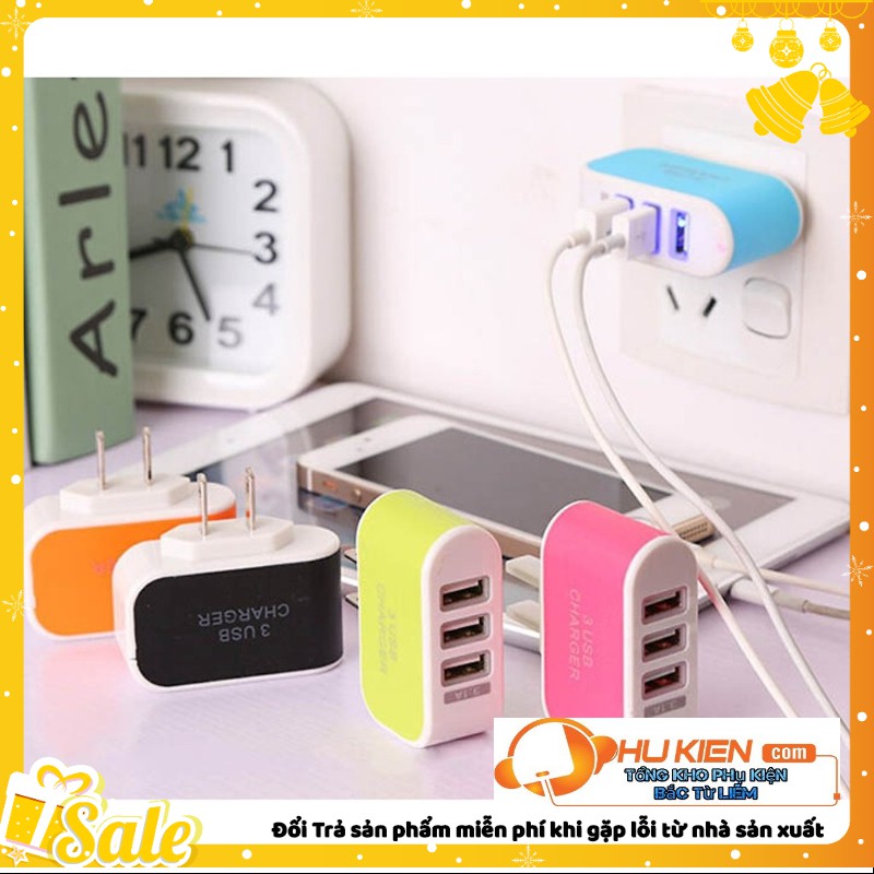 CỦ SẠC ĐIỆN THOẠI ĐA NĂNG 3 CỔNG USB [Xả Kho]