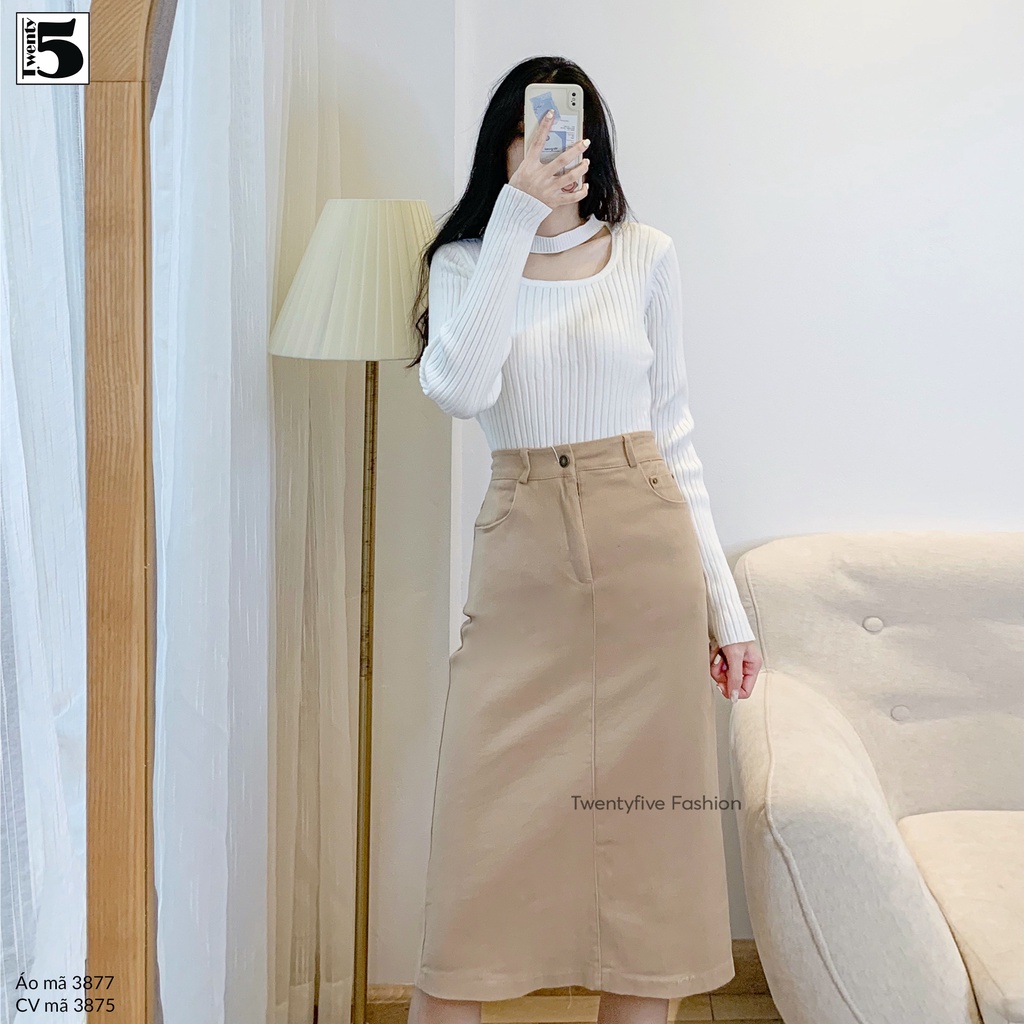 Chân váy chữ A dáng dài Twentyfive 3875