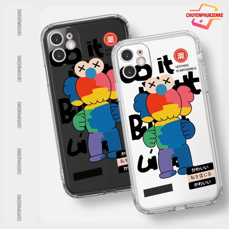 Ốp lưng iphone 6, 6s plus, 7 8 Plus, X, XS, XR, XSMAX, 11 , 12, 13 PROMAX TRONG SUỐT GẤU NHIỀU MÀU 2022RE