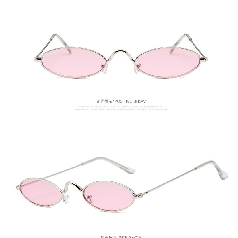 Kính mát gọng kim loại tròng nhỏ phong cách vintage