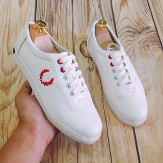 Giầy thể thao nam trắng full logo bông lúa đỏ ( Chất Store )