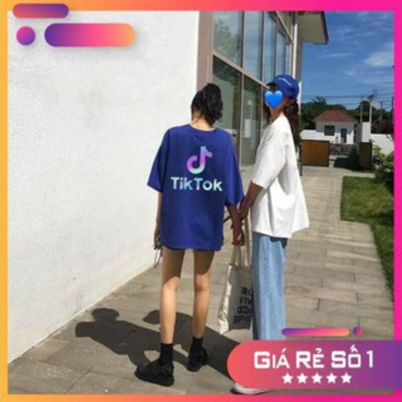Áo thun Unisex In Logo TIKTOK phông nam nữ tay lỡ form rộng phản quang 7 màu cực nét