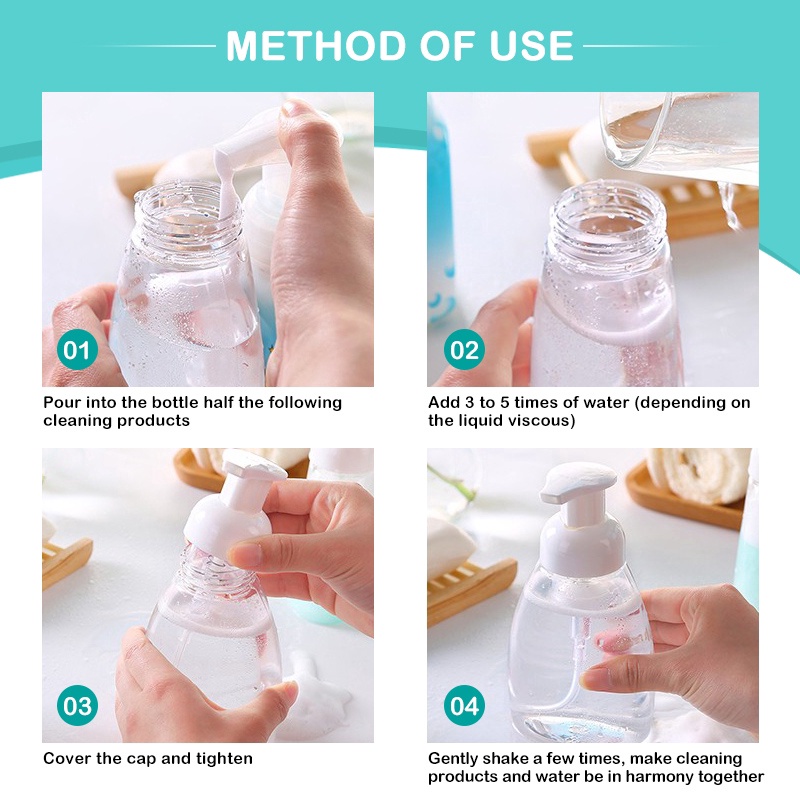 Bình Nhựa Rỗng 250ml / 300ml Đựng Xà Phòng Dạng Nhấn Tiện Dụng