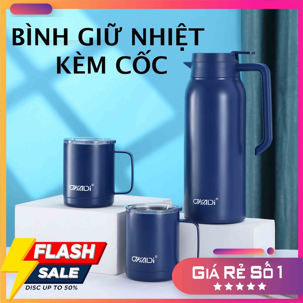 Bình giữ nhiệt OKADI INOX 316 cao cấp dung tích 1400ml, giữ nhiệt lên tới 24 giờ [HÀNG CÓ SẴN]