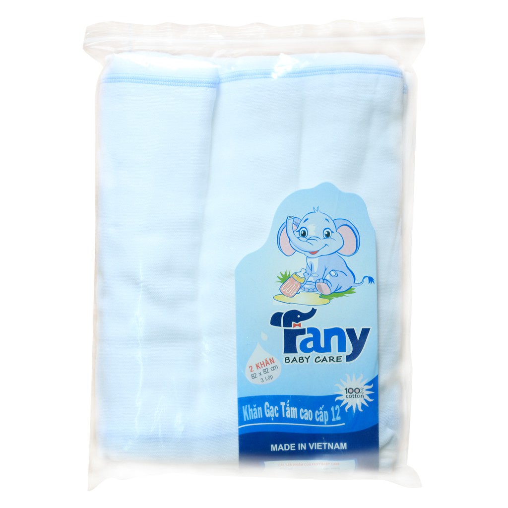 Gói 2 Khăn gạc tắm cao cấp Fany/ Khăn tắm xô 3 lớp Fany