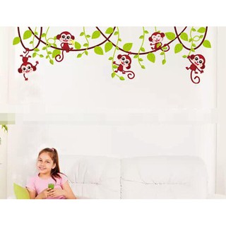 Decal dán tường 5 chú khỉ