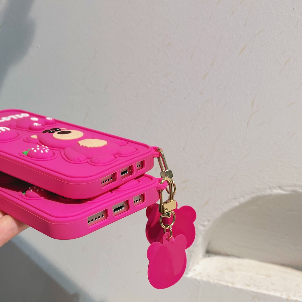 Ốp Điện Thoại Mềm Chống Rơi In Hình Gấu Dâu Hoạt Hình Cho iPhone 6 / 6S 7/8 7Plus / 8Plus / 6Plus 11/12 / XSMAX / XR