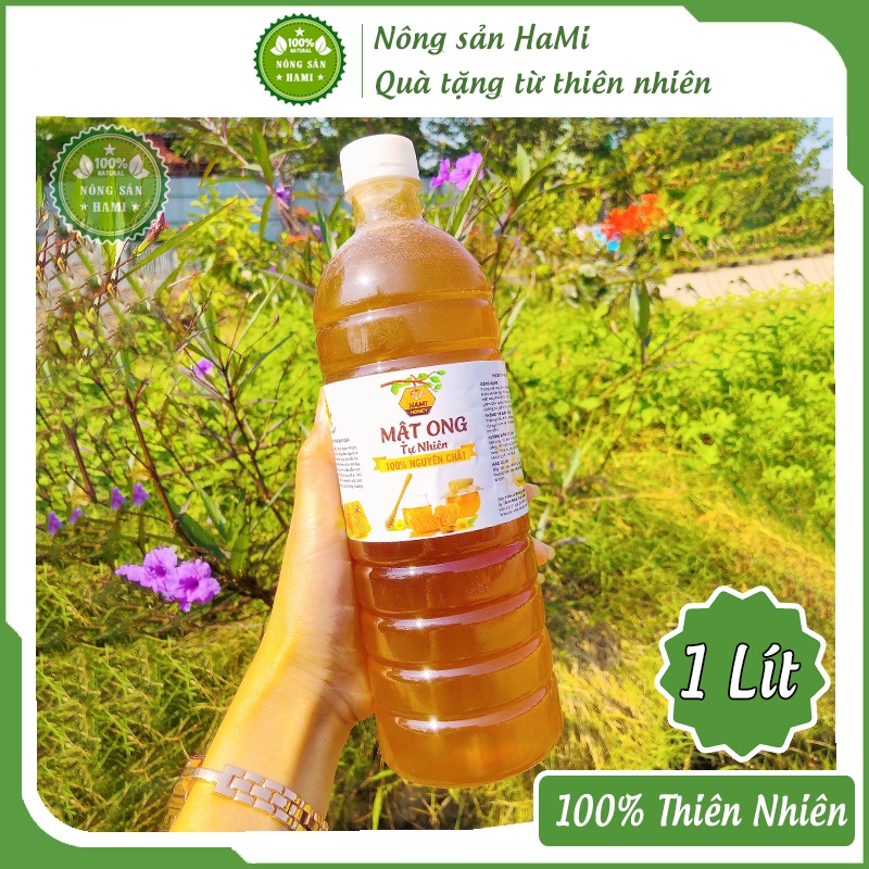 Mật ong hoa nhãn nguyên chất HaMi 1 Lít, đặc sánh, thơm ngon nguyên chất 100% tự nhiên - HSD 2 năm