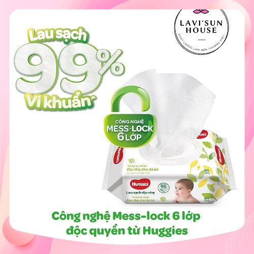 Khăn ướt Huggies không mùi 64 tờ,Khăn giấy ướt cho bé sơ sinh an toàn cho bé